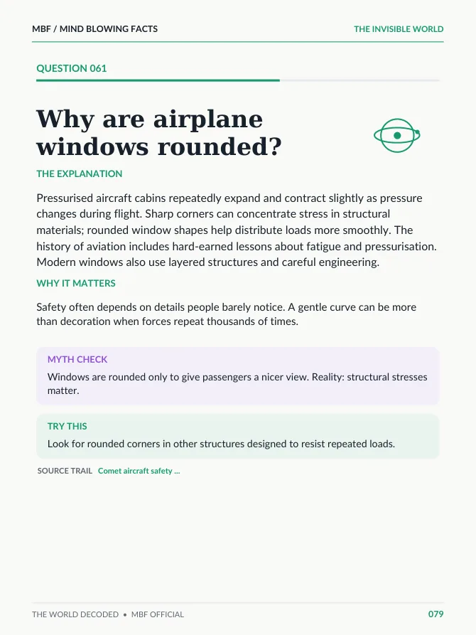Real ebook page: Why are airplane windows rounded?